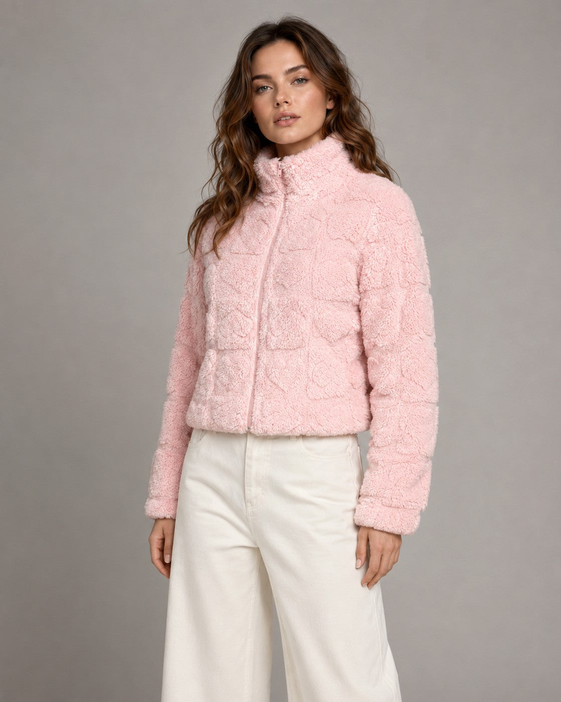Fleece High Neck Zip Jacket