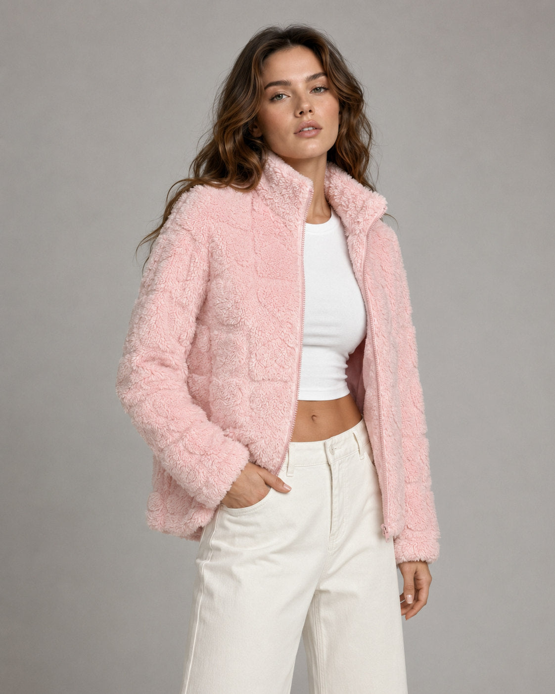 Fleece High Neck Zip Jacket