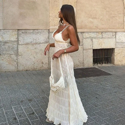 Gauze Tie Waist Maxi Dress