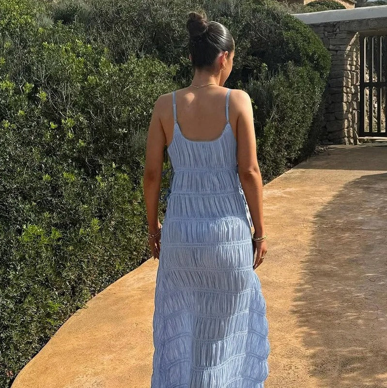 Gauze Tie Waist Maxi Dress