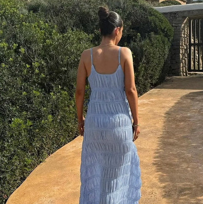 Gauze Tie Waist Maxi Dress