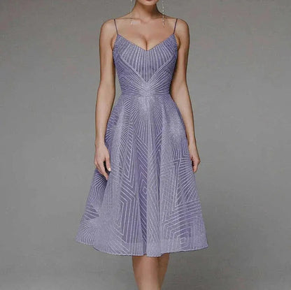 Geometric Sequin Sweetheart Midi Dress