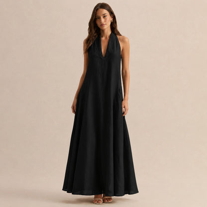 Halter A-Line Maxi Dress