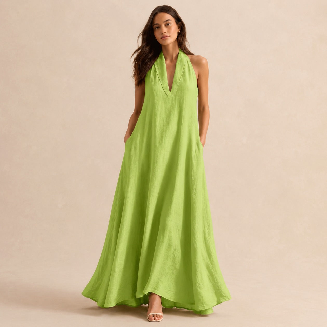 Halter A-Line Maxi Dress