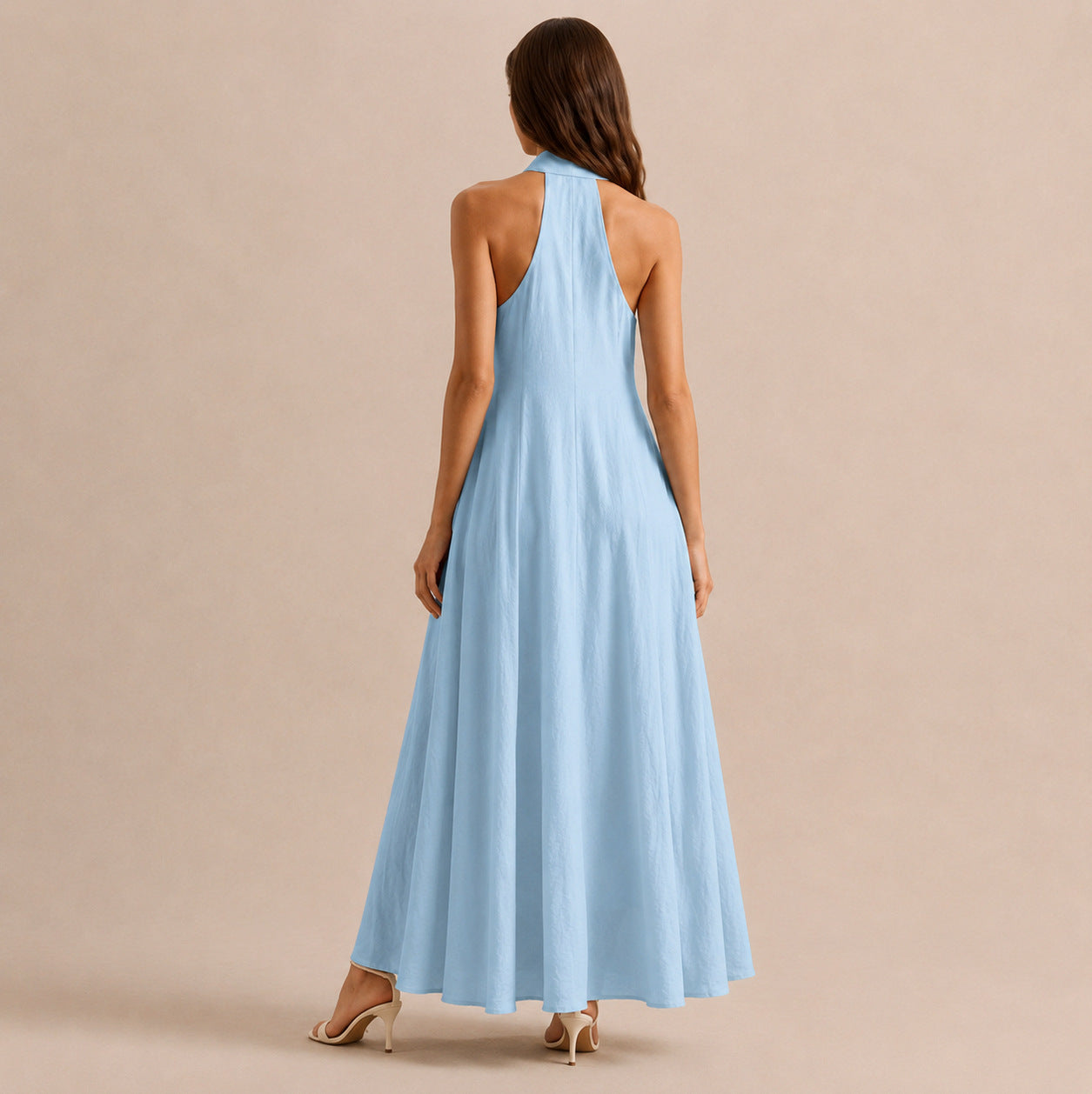 Halter A-Line Maxi Dress