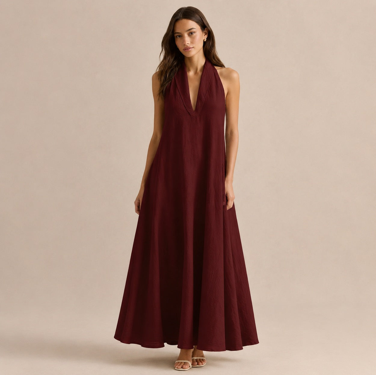 Halter A-Line Maxi Dress