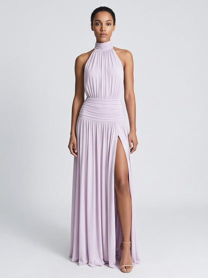 Halter Neck Backless Drop Waist Maxi Dress