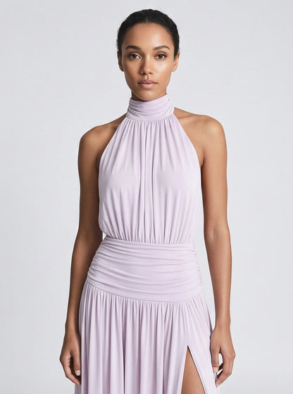 Halter Neck Backless Drop Waist Maxi Dress