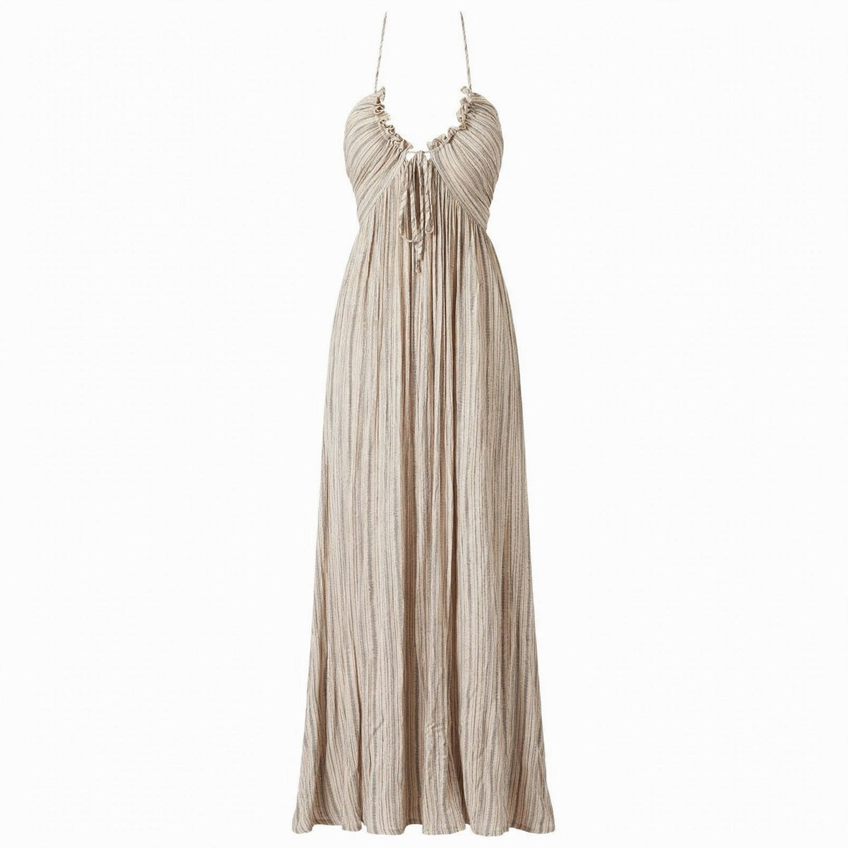 Halter Pleated Maxi Dress