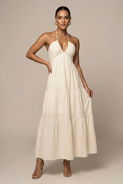 Halter Tiered Maxi Dress