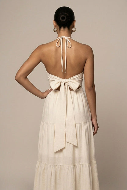 Halter Tiered Maxi Dress