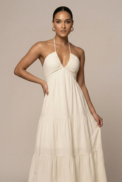 Halter Tiered Maxi Dress