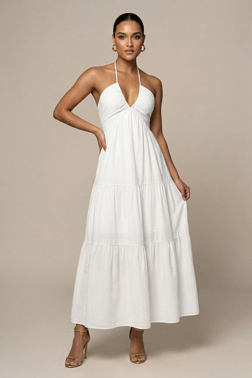 Halter Tiered Maxi Dress