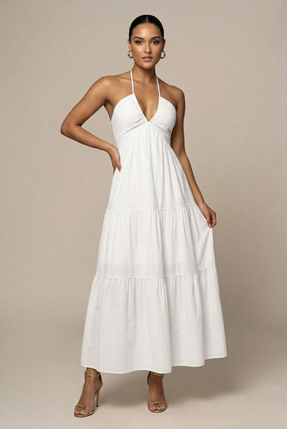 Halter Tiered Maxi Dress