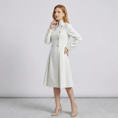 High Neck Pleated Coat
