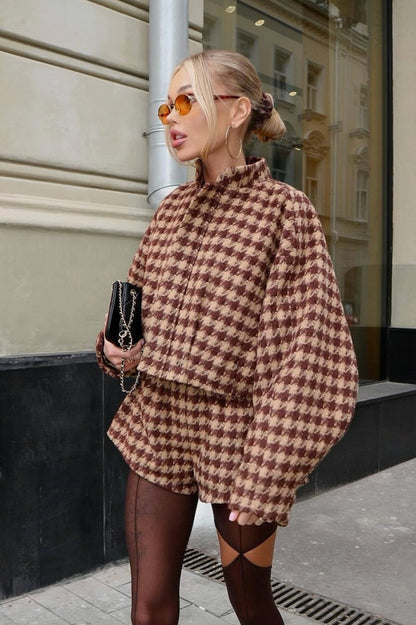 Houndstooth Knit Two Piece Set