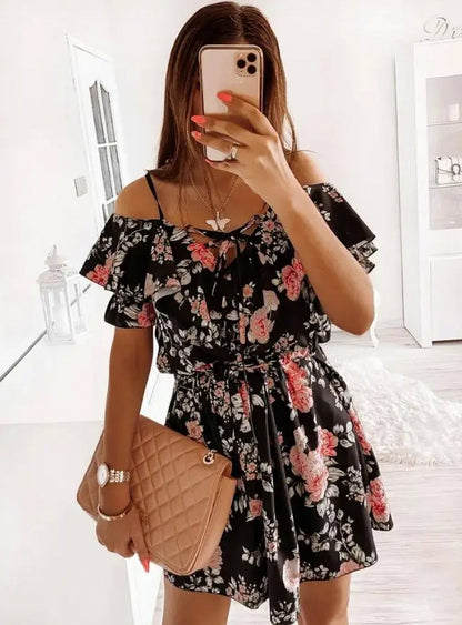 Floral Cold Shoulder Mini Sundress