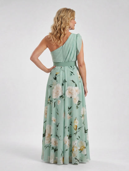 Floral One Shoulder Maxi Dress