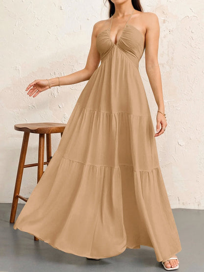 Halter Tiered Maxi Dress
