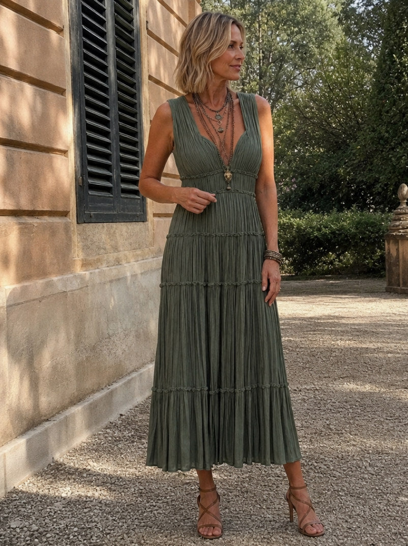 Gauze Tiered Midi Sundress