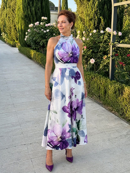 Floral Halter Midi Dress