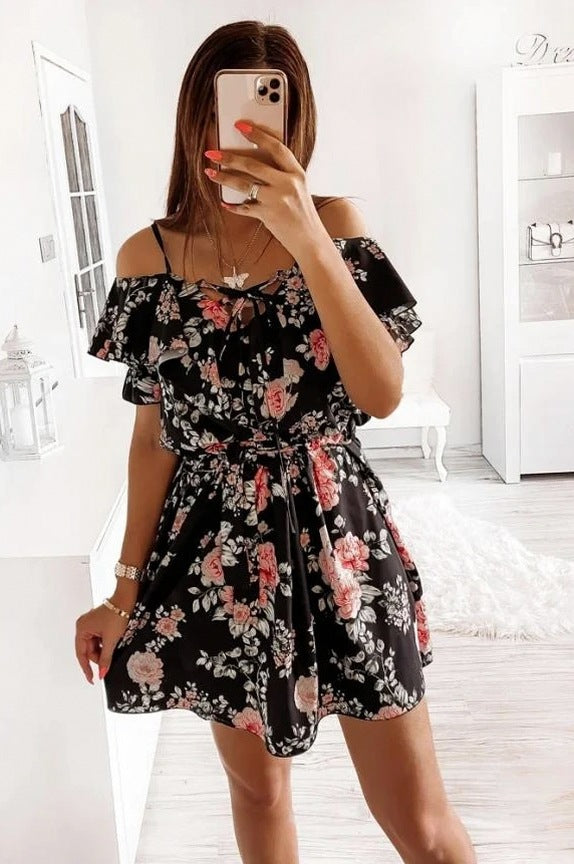 Floral Cold Shoulder Mini Sundress