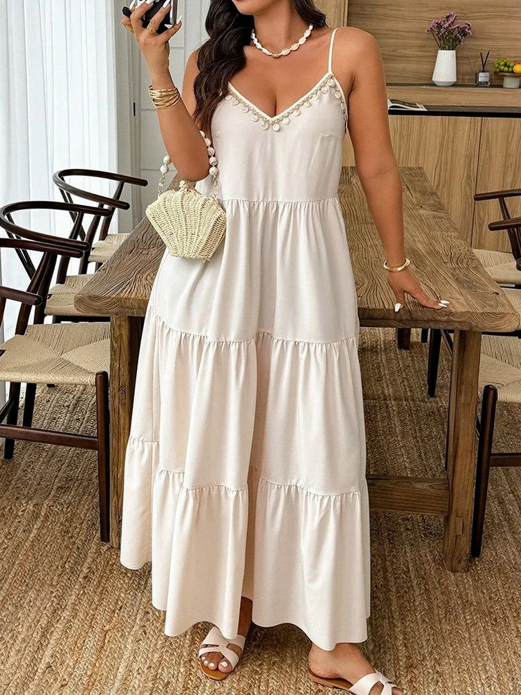 Tiered Spaghetti Strap Maxi Dress