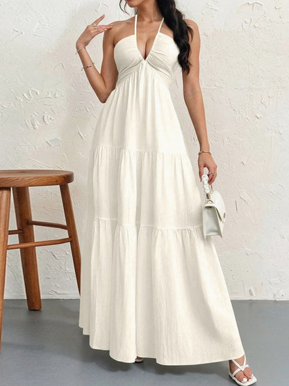 Halter Tiered Maxi Dress