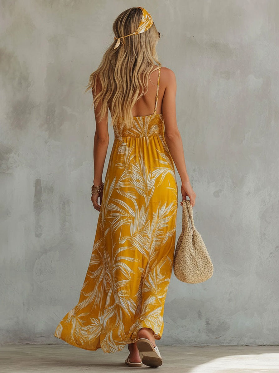 Floral Tie Front Maxi Dress