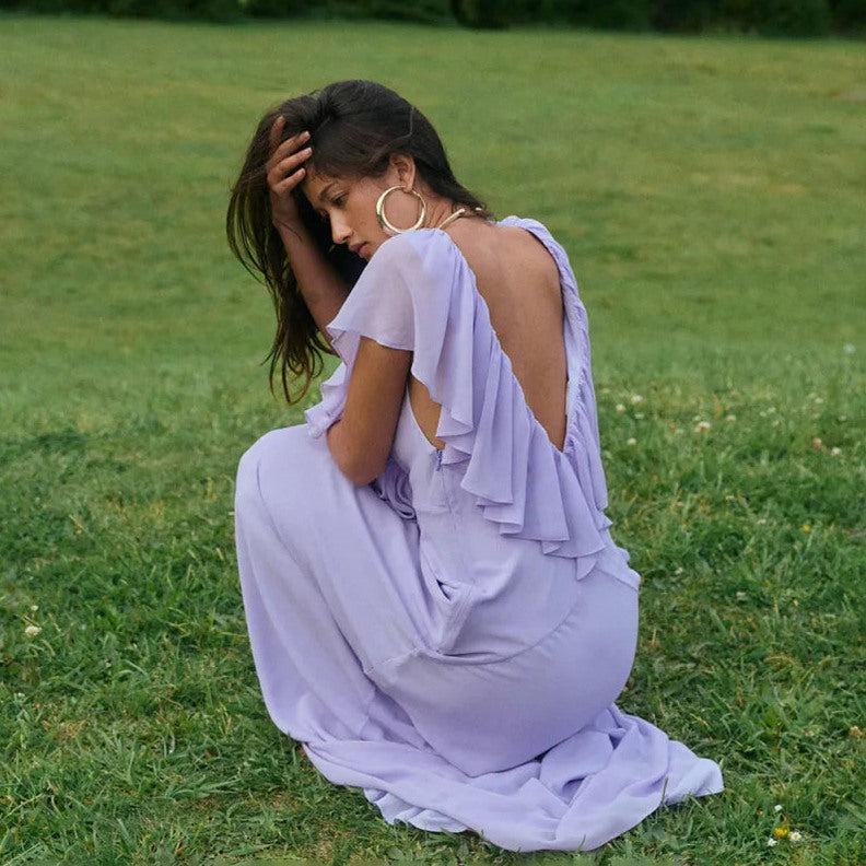 Chiffon V-Neck Sleeveless Maxi Dress