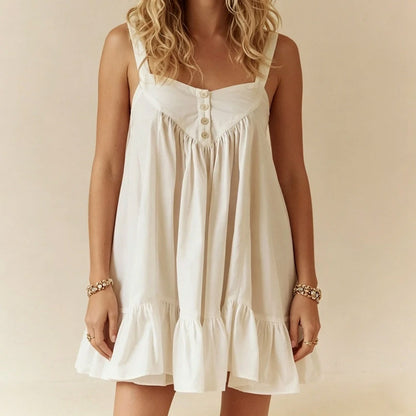 Poplin Babydoll Tiered Mini Dress