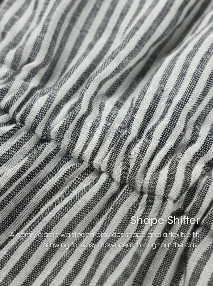 Striped Linen Midi Dress