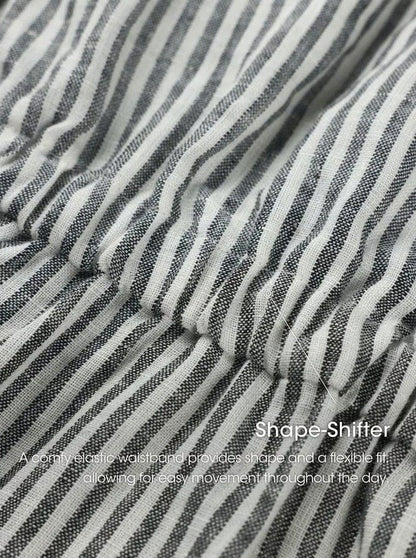Striped Linen Midi Dress