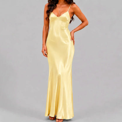 Satin Spaghetti Strap Slip Dress