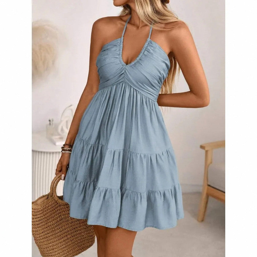 Halter Tiered Mini Sundress