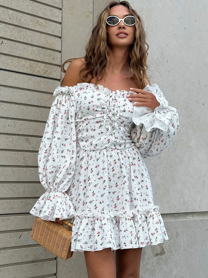 Floral Off Shoulder Mini Dress