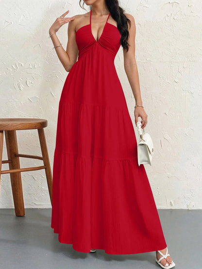 Halter Tiered Maxi Dress