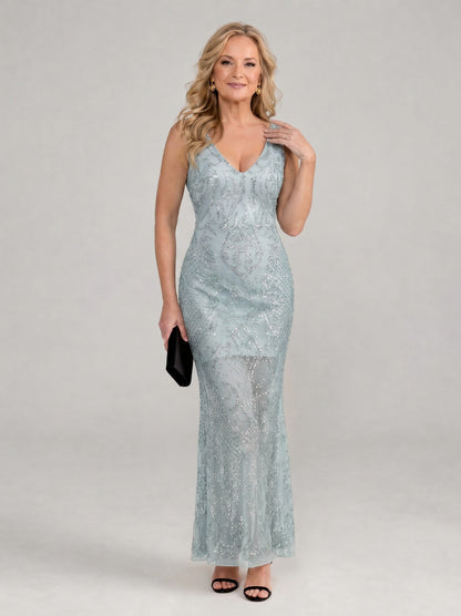 Sequin V-Neck Maxi Dress