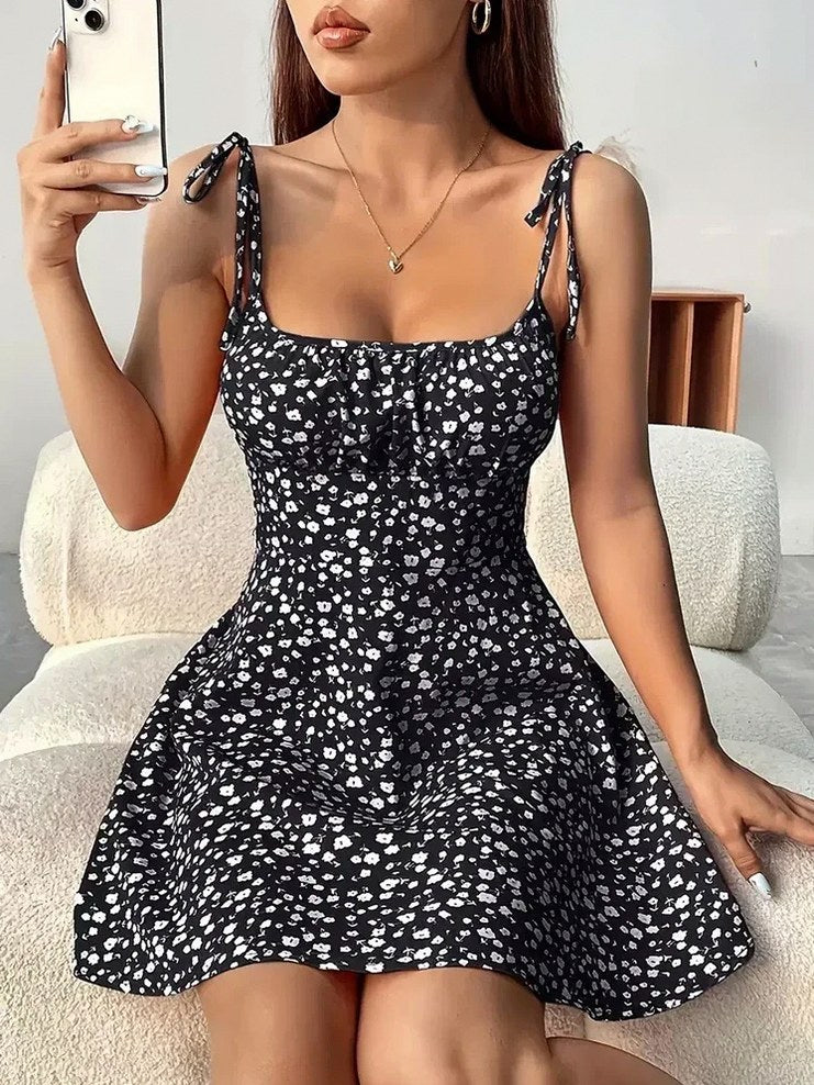 Floral Tie Strap Mini Sundress