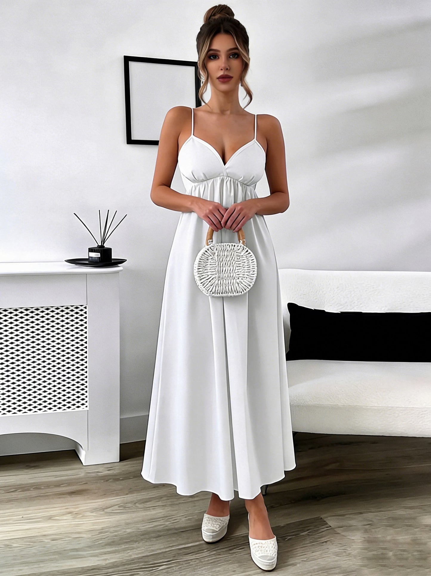 V-Neck Spaghetti Strap Maxi Dress
