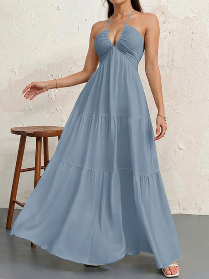 Halter Tiered Maxi Dress