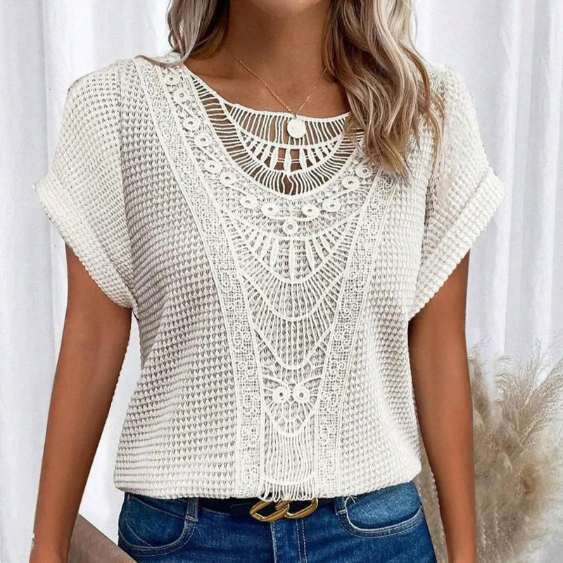 Knit Crochet Panel Top