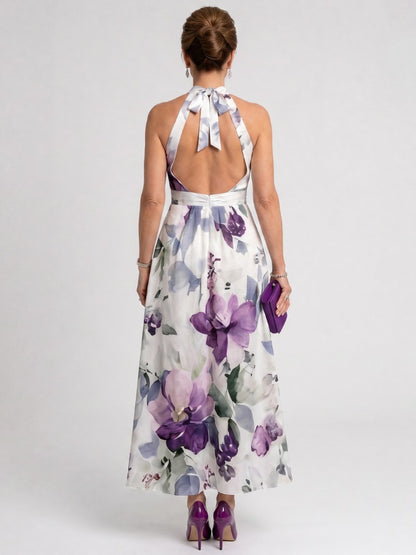 Floral Halter Midi Dress