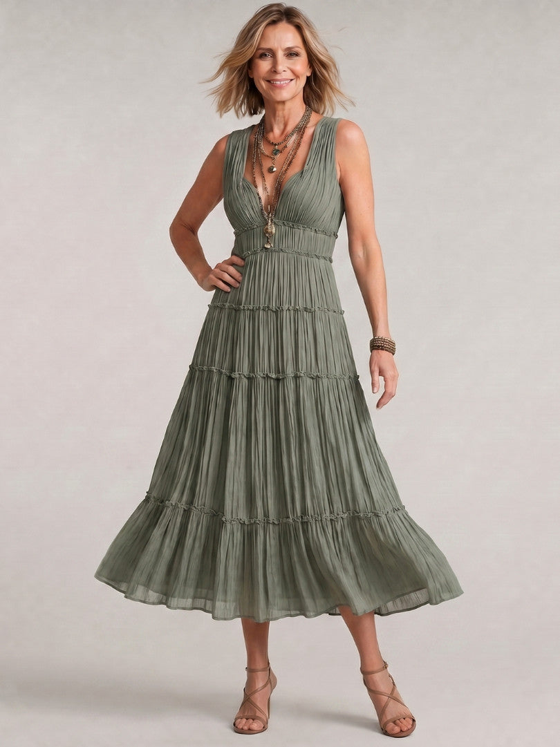 Gauze Tiered Midi Sundress