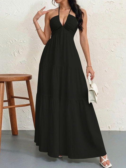Halter Tiered Maxi Dress