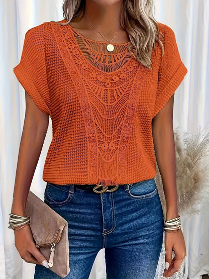 Knit Crochet Panel Top