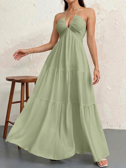 Halter Tiered Maxi Dress