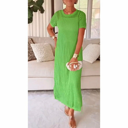 Crochet Short Sleeve Maxi Dress