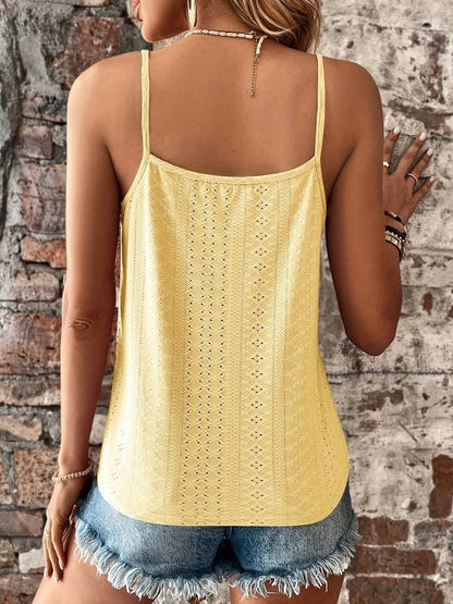 Eyelet Lace Trim V-Neck Camisole