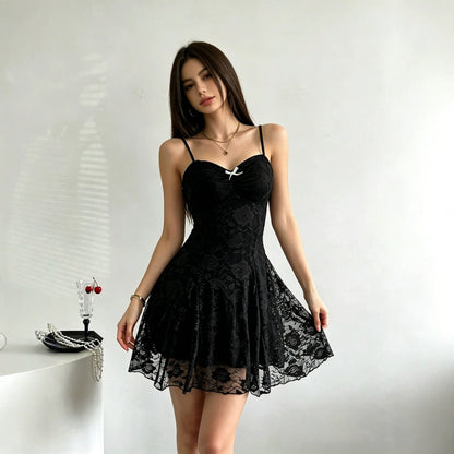 Floral Lace Sweetheart Mini Dress